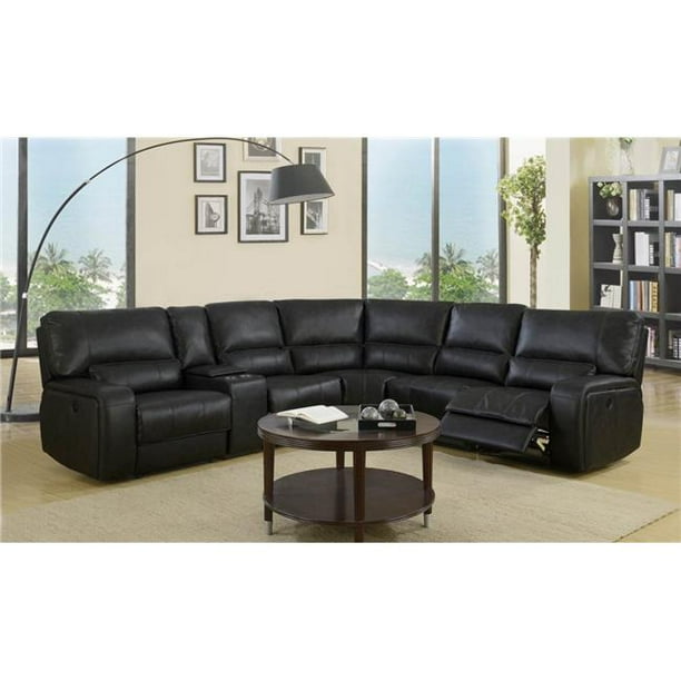 Homeroots 343957 246 X 40 41 In Modern Black Leather Sectional Sofa With Power Recliners Com Modern Black Leather Sectional Sofa, Modern Leather Sectional Sofa Canada