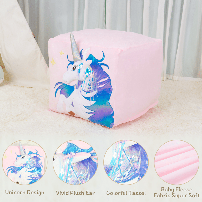 Unicorn Bedroom Decor for Girls Kids Stuffed Animal Bean Bag