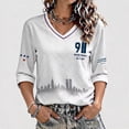 thumbnail image 2 of Women's 9/11 25th Anniversary Commemorative T Shirt V Neck 3/4 Sleeve Patriotic Memorial Tops, 2 of 4