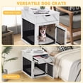 thumbnail image 6 of YYAo Dog Crate, Pet Crate, Pet Kennel, 2-In-1 Dog House with Drawer and Wired Wireless Charging-White, 6 of 8