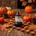 thumbnail image 4 of ZJNGJC Halloween Pumpkin Man Resin Figurine Mustache Statue With Cape Indoor Tabletop Shelf For Holiday Party Home Ornament A, 4 of 6