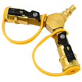 thumbnail image 1 of jinwen 1/4" RV Propane Quick Connect Y Splitter Adapter 2 Way for Grill Camping BBQ, 1 of 9