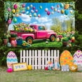 thumbnail image 4 of TIMIFIS Polyester Fiber Background Cl Oth, Spring Wreath Fence Easter Photo Material Photography Background Cloth Home Decor, 4 of 6