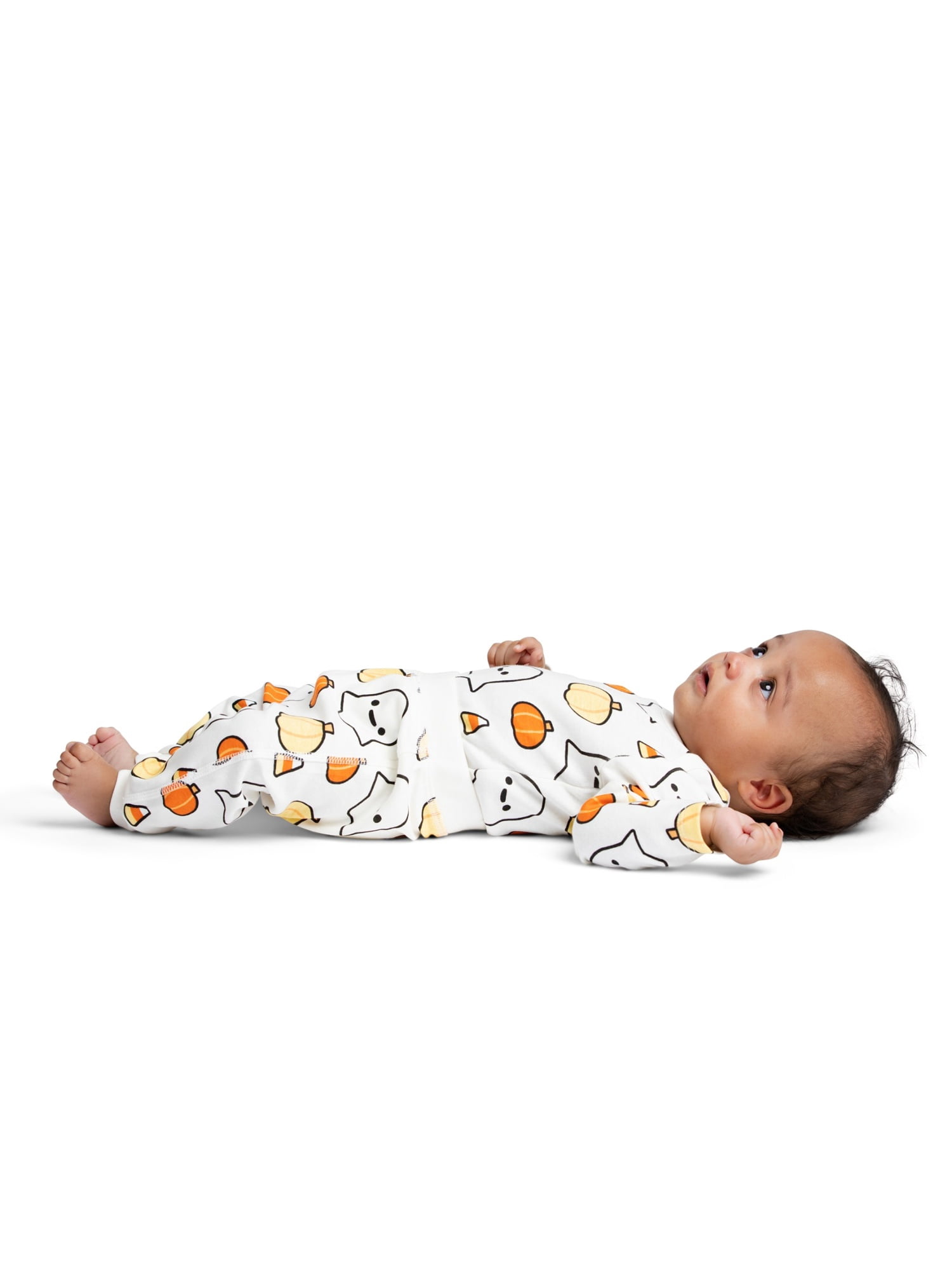 M+A by Monica + Andy Organic Cotton Gender Neutral Halloween First Moves Bodysuit + Groove Pant + Bib Set, Sizes Newborn -24 Months
