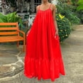 thumbnail image 4 of ERTUTUYI Women Fashion Casual Solid Strap Dress Pocket Loose Backless Big Swing Dress Orange S, 4 of 9