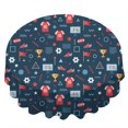 thumbnail image 2 of Football and Rugby Navy Pattern Round Tablecloth 70"x70", Wrinkle Resistant Wipeable Table Cover for Kitchen Dining Room Picnic Patio and Party, 2 of 6