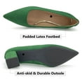 thumbnail image 2 of Women's Pumps Pointy Toe 2 Inches Slip On Low Chunky Block Heels, Padded Latex Cushion, Green,Size 10, 2 of 5