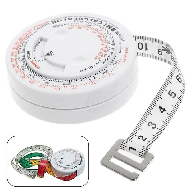 Cinta métrica bmi índice de masa corporal pulsador retráctil cinta de bloqueo 150cm calculadora dieta fácil por ti mismo mide herramientas