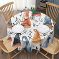 thumbnail image 3 of Multicolor Christmas Gnome Pattern Round Tablecloth 60"x60",Wrinkle Wipeable Table Cloth for Kitchen Dining Room Picnic Patio Party, 3 of 6