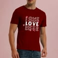 thumbnail image 3 of DPTALR T-Shirt à Manches Courtes pour Hommes, Imprimé Amour Décontracté, Col Rond, 3 of 3