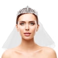 thumbnail image 3 of UPOUART Bridal Set with Rhinestone and Veil, Elegant Wedding Headband for Bride, Wedding Party Accessories, 3 of 8