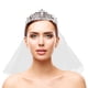 thumbnail image 5 of KAKOWELY 1 juego de tiara de boda con corona de diamantes de imitación, diadema brillante, tiara de novia con diamantes de imitación y velo, 5 of 5
