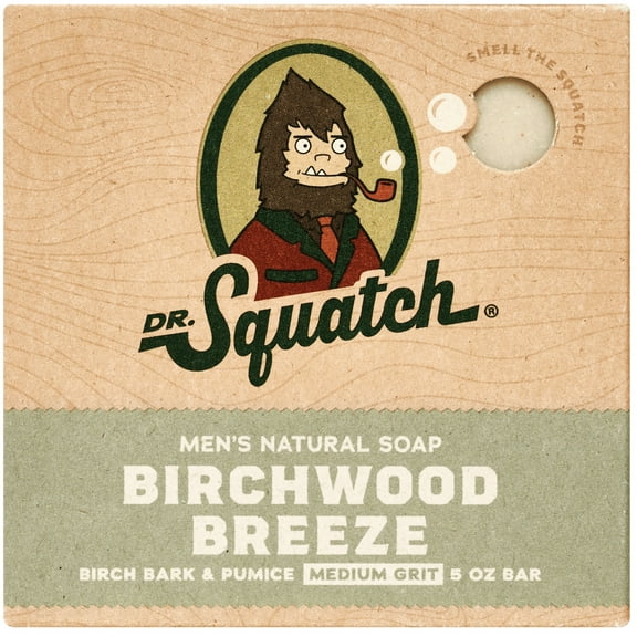 Dr. Squatch Birchwood Breeze Natural Bar Soap for Men, 5 oz