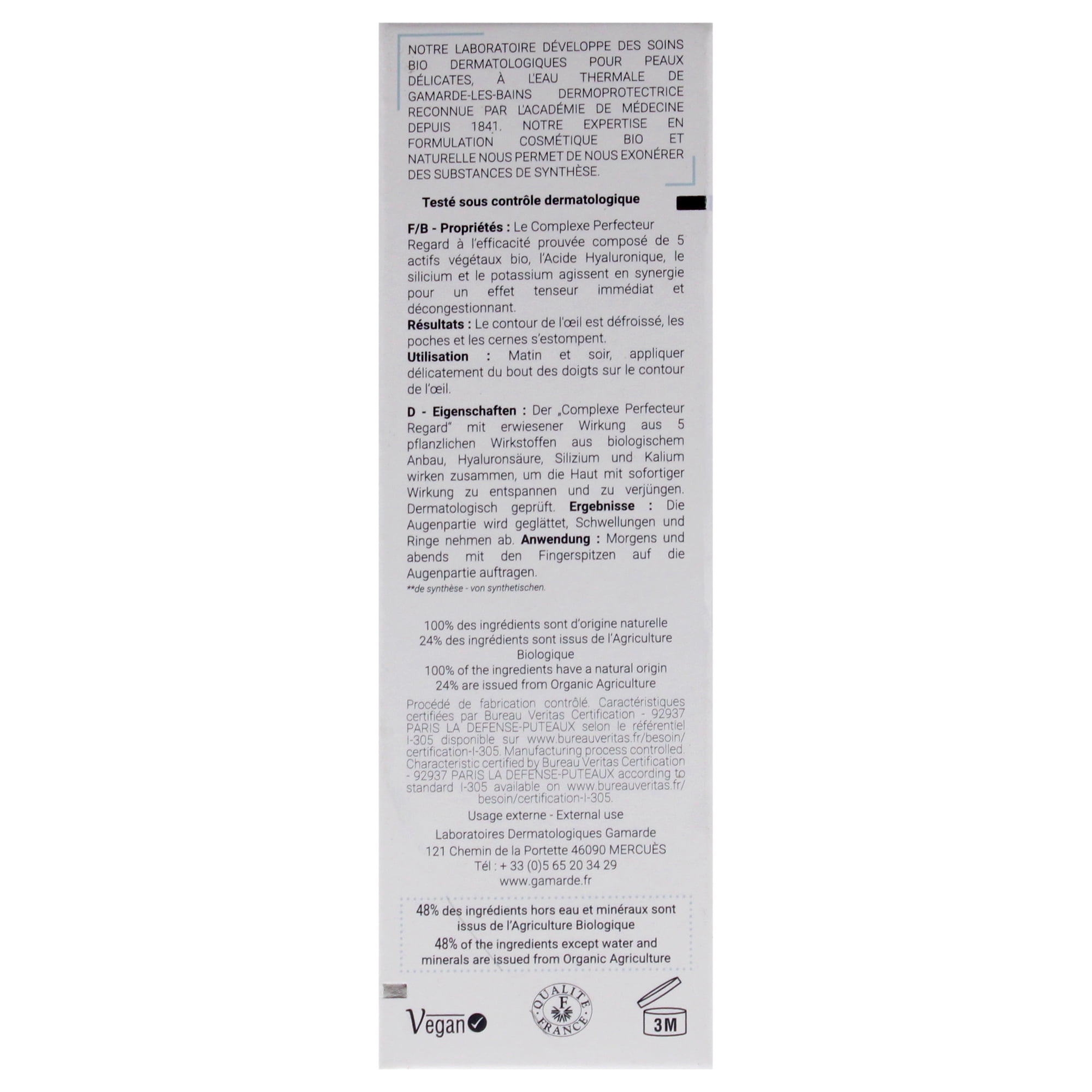 Gamarde Energizing Elixir, Eye Serum for Dark Circles, 0.35 oz
