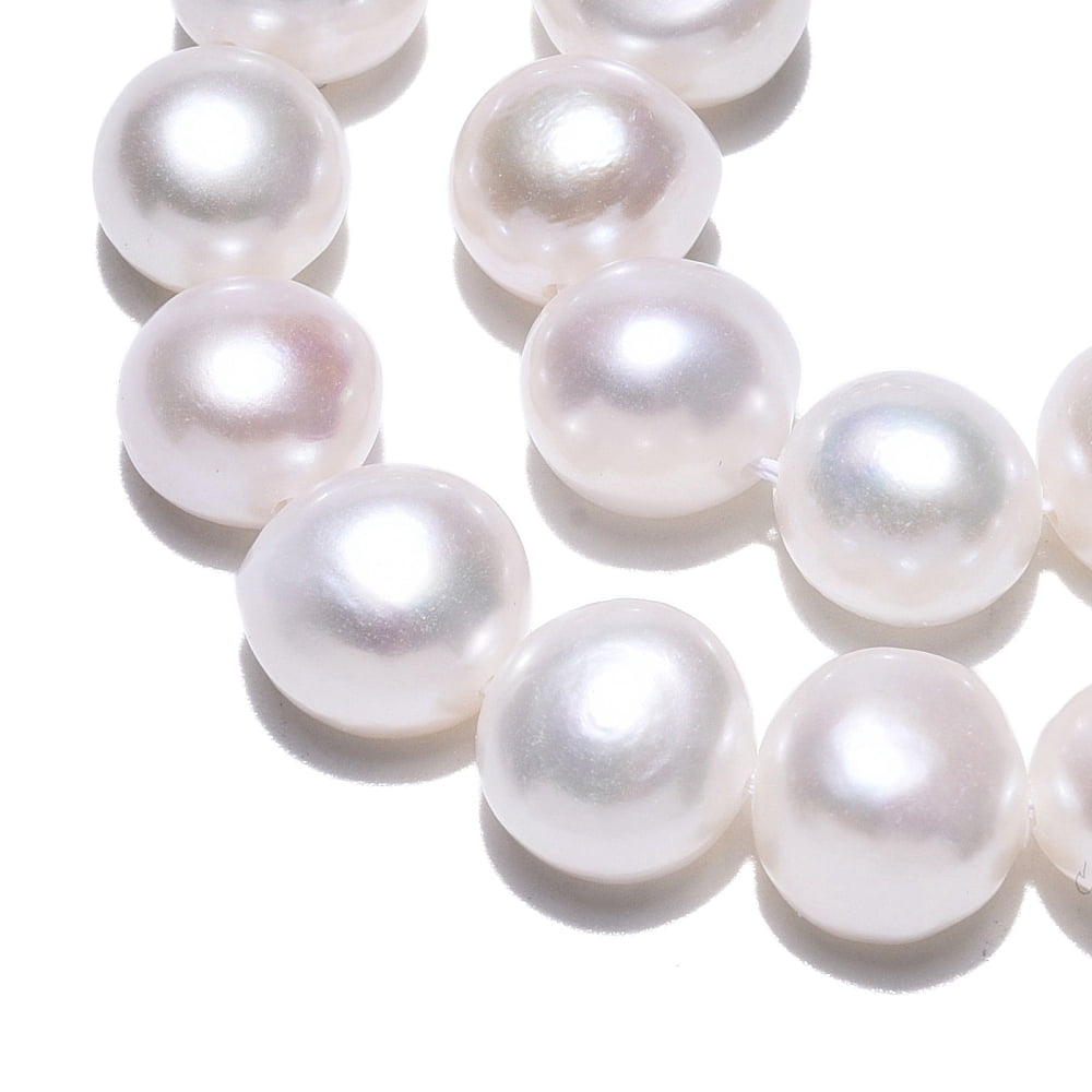 Natural Cultured Freshwater Pearl Beads Strands Two Sides Polished Creamy White 7.5~9x8.5~10x5.5~7mm Hole: 0.5mm about 20~21pcs/strand 6.89~7.09''(17.5~18cm)