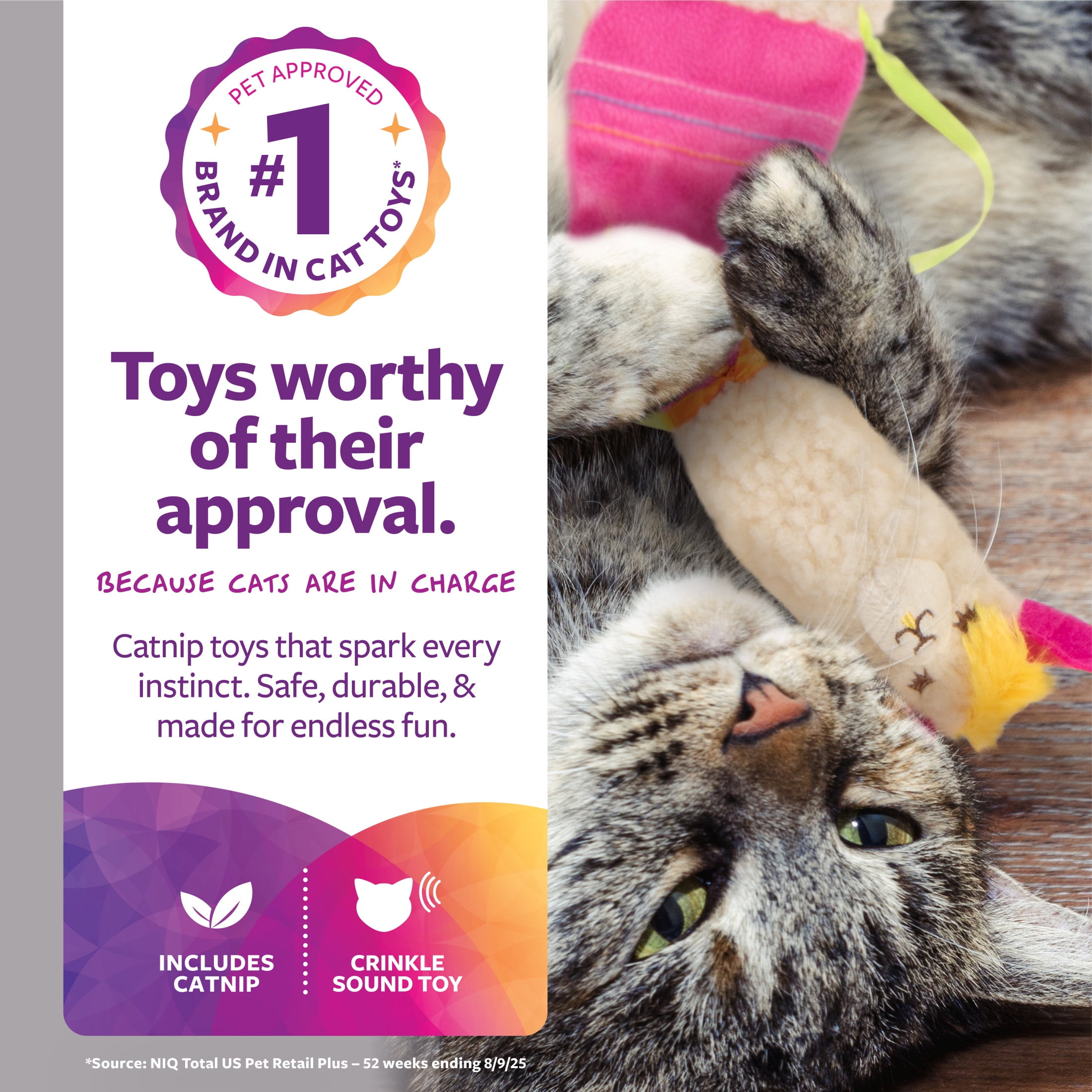 SmartyKat Leggy Llama Kicker Soft Plush Crinkle & Catnip Cat Toys