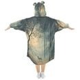 thumbnail image 2 of FORMRS Wearable Blanket Hoodie with Sleeves for Kids Cozy Flannel Sweatshirt, Retro Forest, 2 of 7