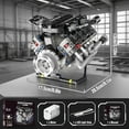 thumbnail image 6 of V8 Engine Kit That Work, Visible Car Engine Model Kit with Motor and Lights, Build Your Own Car Engine Kit with App Control Kit, STEM Project for Kids Adults 14+, 6 of 6