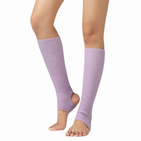 

JunDanmall Women Girl Knitted Warm Knee High Stirrup Yoga Sport Dance Leg Warmers Socks