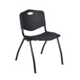 thumbnail image 6 of 42" Square Breakroom Table- Mahogany Top- Chrome Base & 4 Stack Chairs- Black, 6 of 9