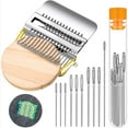 thumbnail image 3 of Vensio -Small Weaving Loom Kit with 14 Hooks and 9 Needles, Mini Darning Loom Tool for DIY Mending Arts on Jeans Socks and Clothes, Speedweve Inspired Machine Set, 3 of 9