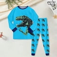 thumbnail image 2 of Toddler Pajamas Boy Girls Girls Pajama Set Winter Warm Sleepwear Pjs Set Tops+Pants Outfits Loungewear 5-6 Years Boy Girl Sky Blue Fall Winter Tops+Pants Set, 2 of 9