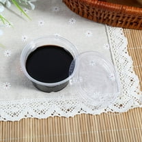 50Pcs Disposable Plastic Clear Sauce Chutney Cups Boxes With Lid Food Takeaway Hot (4oz)