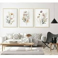 thumbnail image 2 of 3Pcs Boho Abstract Floral Canvas Wall Art Mid Century Modern Minimalist Sage Green and Black Neutral Flower Botanical Picture Wall Decor Poster Print Artwork for Living Room Bedroom Und, 2 of 7