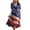 Blue, variant on 250th Anniversary USA Dress for Women - 1776-2026 Patriotic V-Neck Short Sleeve Midi Dress - Splatter Flag Print A-Line Dress for 4th of July Party Vermilion S