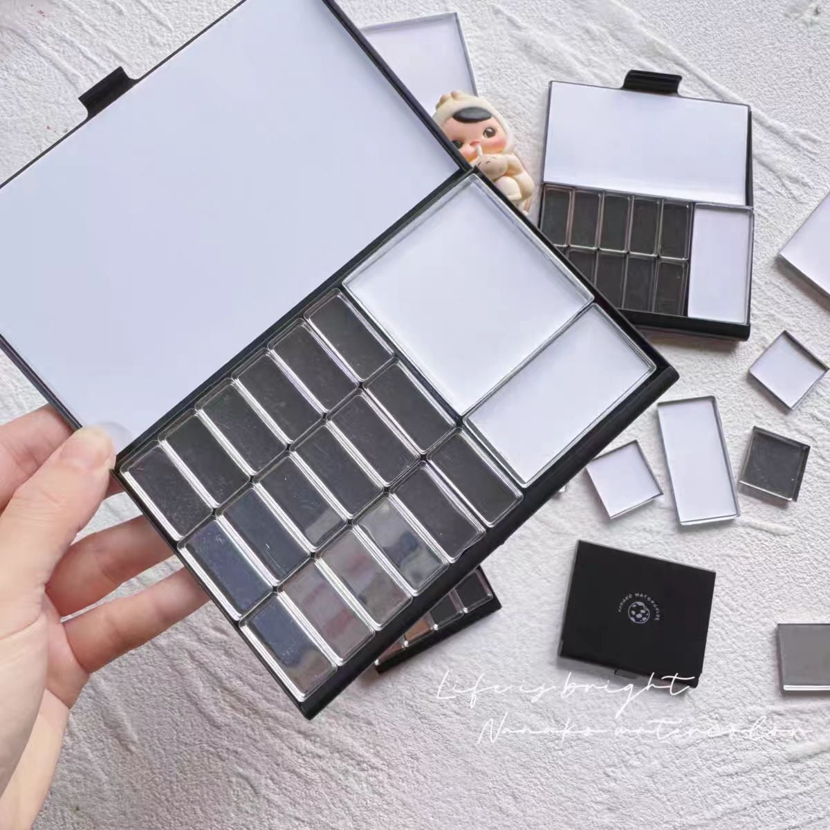 Tn Travel Watercolor Box Portable Packaging Acuarela Palette Magnetic Grid Combination Color Palette Beginner Painting