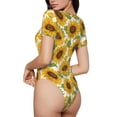 thumbnail image 3 of Naloa Sunflowers Women's Short-Sleeved Onesie, One-Piece Swimsuit for Parties, dates, clubs - XX-Large, 3 of 9