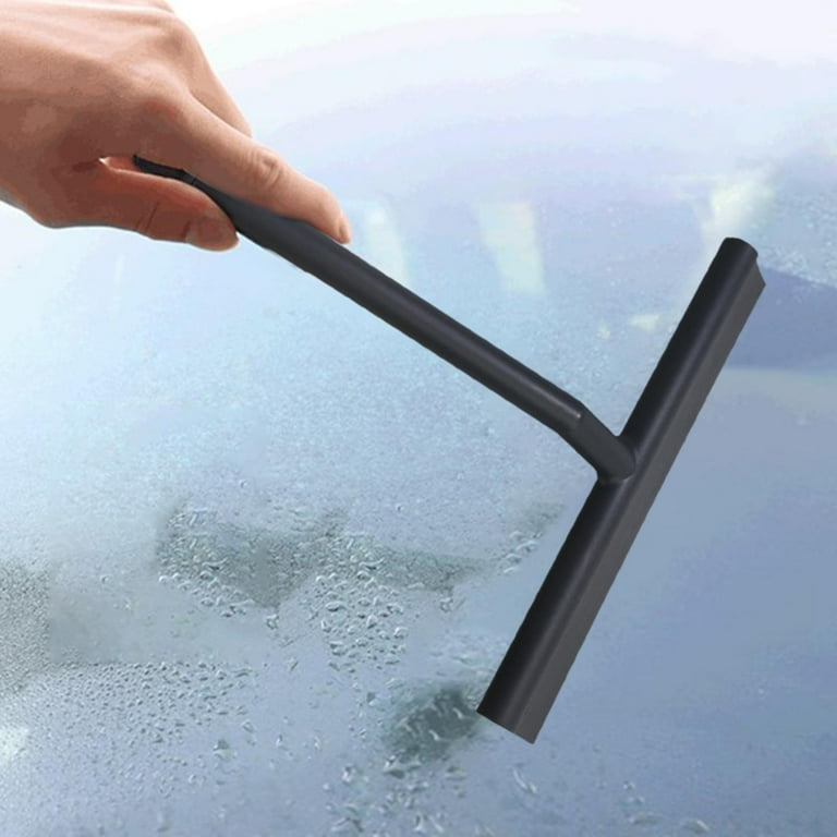 Shower Squeegee with Hook Water Scraper for Smooth Surfaces Black 