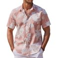 thumbnail image 2 of COOFANDY Men's Casual Henley Shirt Short Sleeve Band Collar Linen Shirt Summer Beach Hippie T-Shirts, 2 of 7