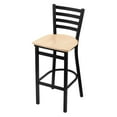 thumbnail image 2 of 400 25" Stationary Counter Stool with Black Wrinkle Finish and Natural Oak Seat, 2 of 2