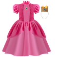 thumbnail image 1 of Vestido de princesa Peach Cosplay para niñas, disfraz de juego, Halloween ix, trajes de escenario, ropa de carnaval para niños zhangyuxiang unisex, 1 of 2