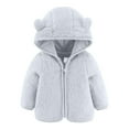 thumbnail image 2 of XuJwPNcy Baby Boys Girls Fleece Jacket with Hood Zip up Cute Jumpsuit for Infant Newborn Fuzzy Jacket Hooded Romper, 2 of 3