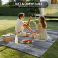 thumbnail image 4 of Grey Abstract Outdoor Rug for Patio/Deck/Porch, Non-Slip Large Area Rug 4 x 6 Ft, Vintage Geometric Gradient Oil Painting Modern Indoor Outdoor Rugs Washable Area Rugs, Camping Rug Carpet Runner, 4 of 8