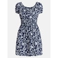 thumbnail image 6 of Time and Tru Women's and Women's Plus Peasant Mini Dress With Puff Sleeves, Sizes XS-4X, 6 of 6
