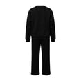 thumbnail image 7 of Lmueinov Women's 2 Piece V-Neck Pullover Sweatshirts Drawstring Wide Leg Pants Lounge Set Soft Fleece Long Sleeve Tops Workout Office Sweatsuit, 7 of 7