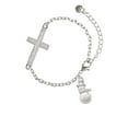 thumbnail image 1 of Imitation Pearl Snowman - Everlasting Love - Cross Bracelet, 1 of 1