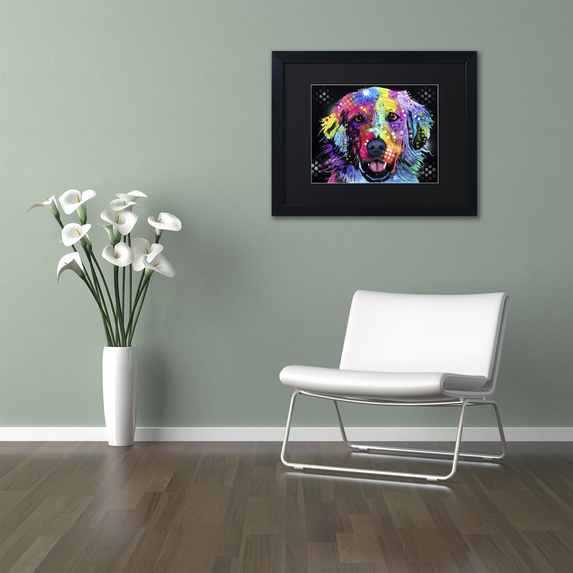 Trademark Fine Art "Golden" Canvas Art by Dean Russo, Black Matte, Black Frame