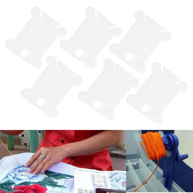 Stitch Winding Board, 100Pcs Plastic Floss Bobbins Embroidery Thread Needle Craft Floss Winder