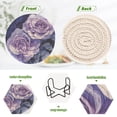 thumbnail image 4 of WOBOGO Lilac Rose Coil Coasters Set of 6 Minimalist Cotton Woven 3.94 inch Non-Slip Insulated and Absorbent Home Accessories., 4 of 7