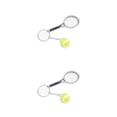 thumbnail image 3 of Inteprter Paquete de 6 llaveros de raqueta de tenis, decoración deportiva, llavero multicolor, suministros para llavero, regalos, novias, esposa Plata 2Conjunto, 3 of 6