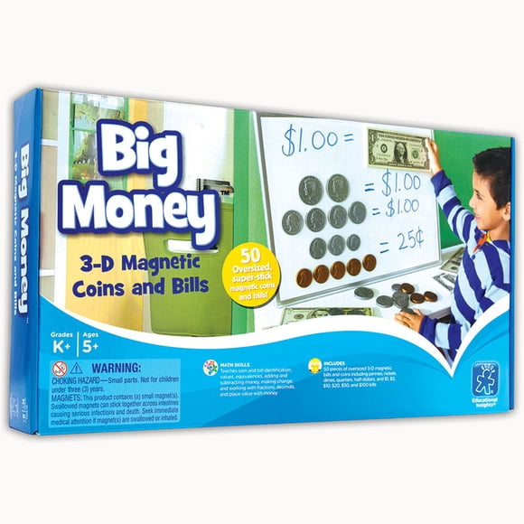 Big Money™ Magnetic Coins & Bills, Pack Of 50