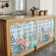 thumbnail image 6 of Nautical Coastal Tier Curtains 24 Inch Length, Summer Beach Shell Coral Seaweed Blue Plaid Cafe Short Curtains for Bathroom Sink, Small Kitchen Curtain Light Filtering Drapes 2 Panels 27.5"Wx24"L, 6 of 8