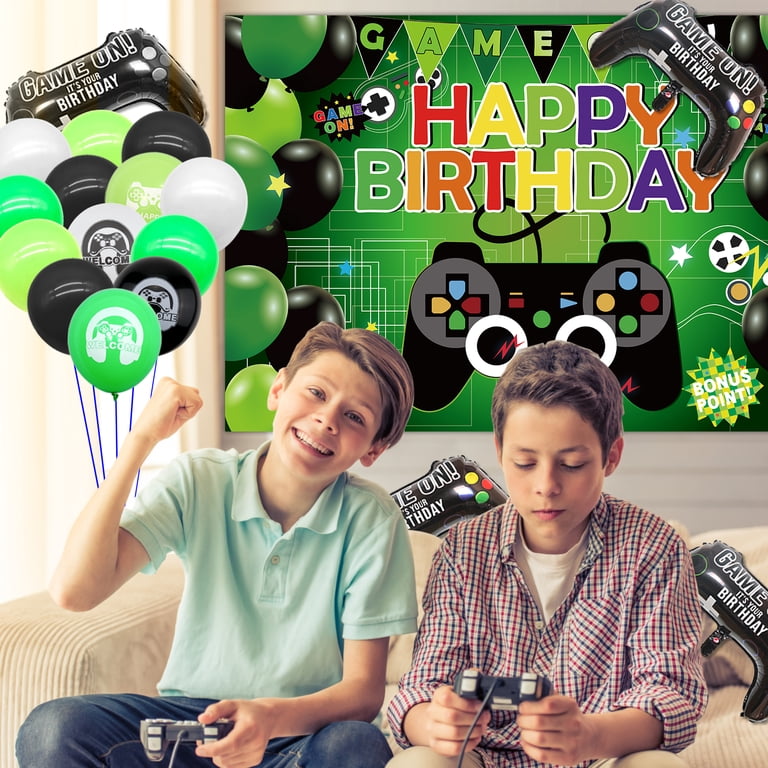 24-teiliges Luftballon-Set Mit Happy Birthday Banner – Gaming-Thema, Für Geburtstagspartys Innen & Außen