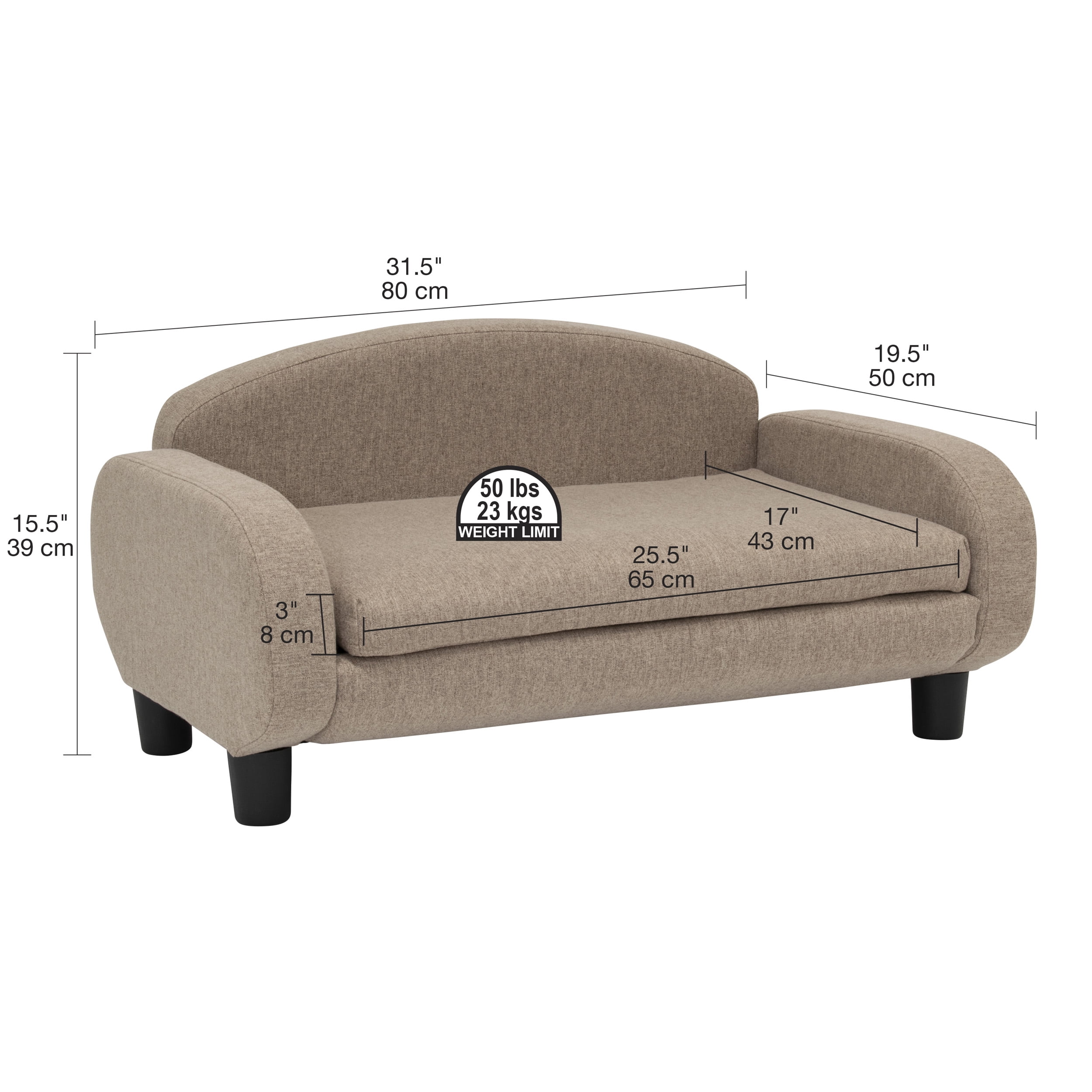 Paws & Purrs Espresso & Sand Pet Bed with Storage Drawer