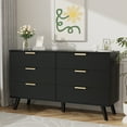 thumbnail image 7 of Planntonneo Fluted 6 Drawer Wood Dresser, Black Finish, 7 of 7