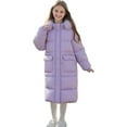 thumbnail image 3 of MKOSPLRT Long Puffer Coats for Girl with Faux Fur Hood Warm Thicken Winter Coats Solid Quilted Jackets Down Coats Outwear 3-15Y, 3 of 7
